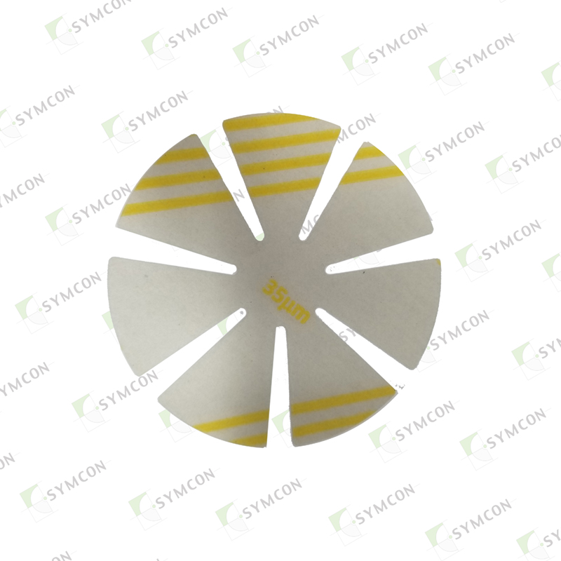 35 micron, One-Step,  Polycarbonate, 76mm, 7-leaf, 500/roll